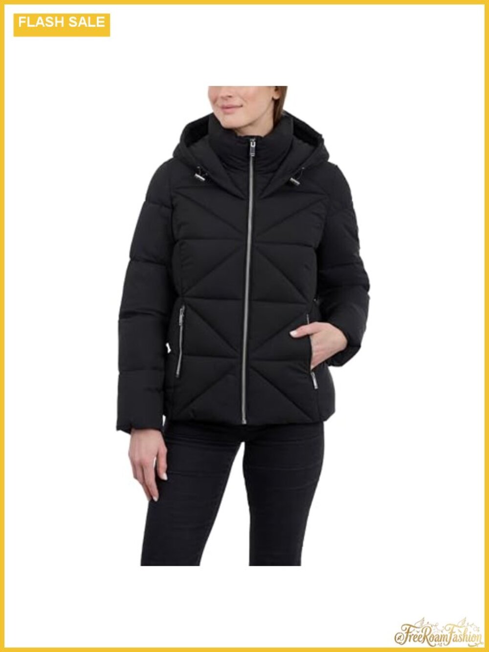 Calvin Klein Women's Short Puffer Jacket Water-Resistant Hood